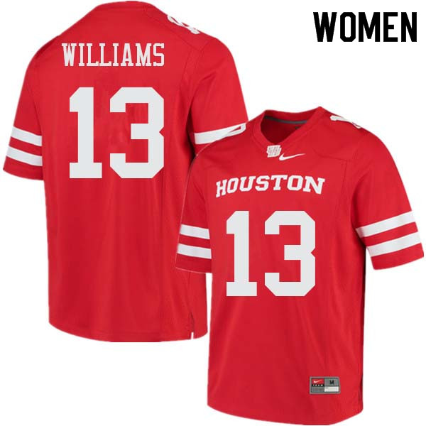 Women #13 Joeal Williams Houston Cougars College Football Jerseys Sale-Red - Click Image to Close